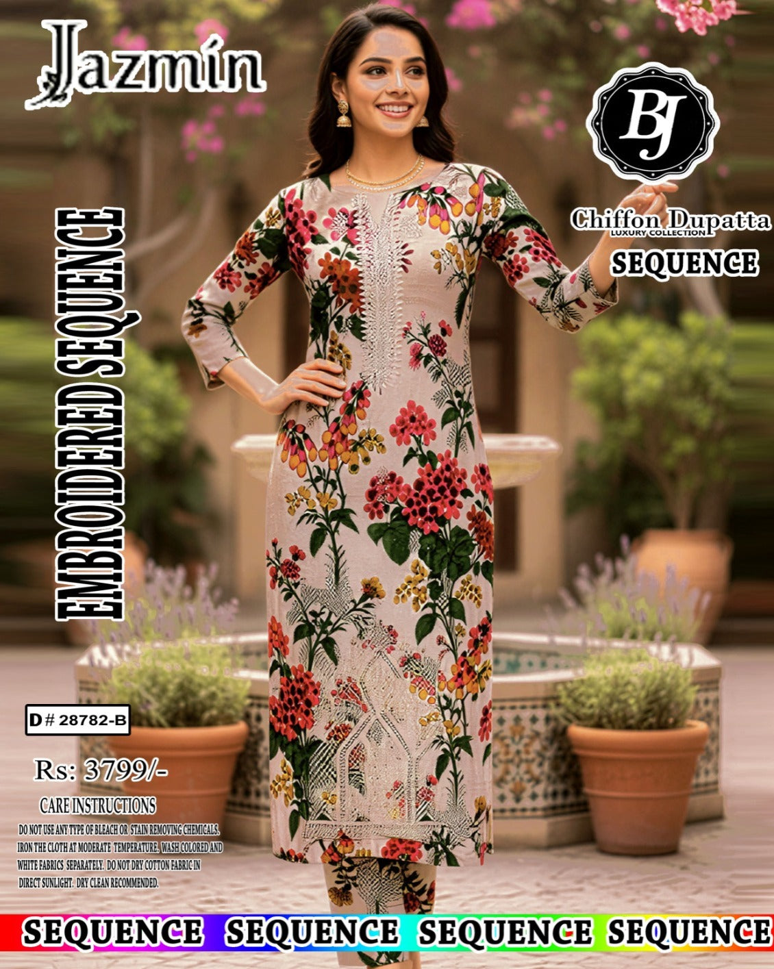 BJ Lawn With Chiffon Dupatta