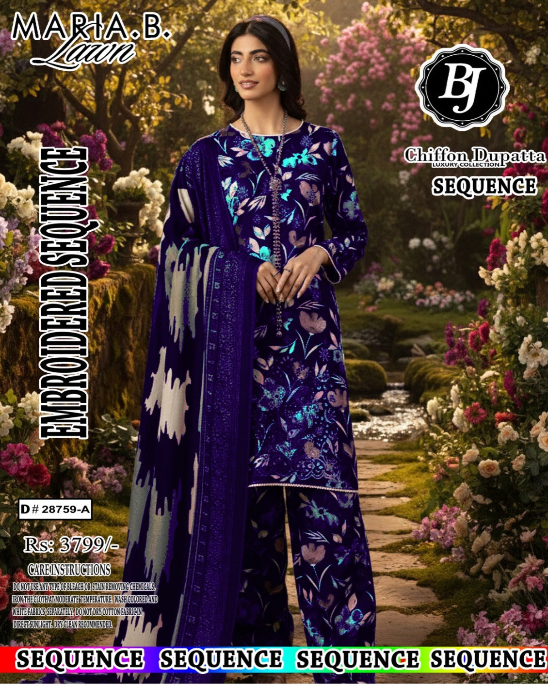 BJ Lawn With Chiffon Dupatta