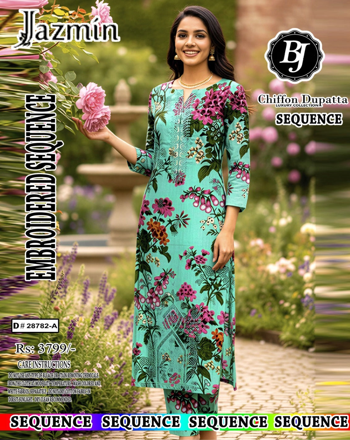 BJ Lawn With Chiffon Dupatta