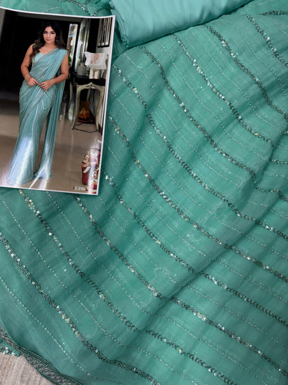 Turquoise Saree