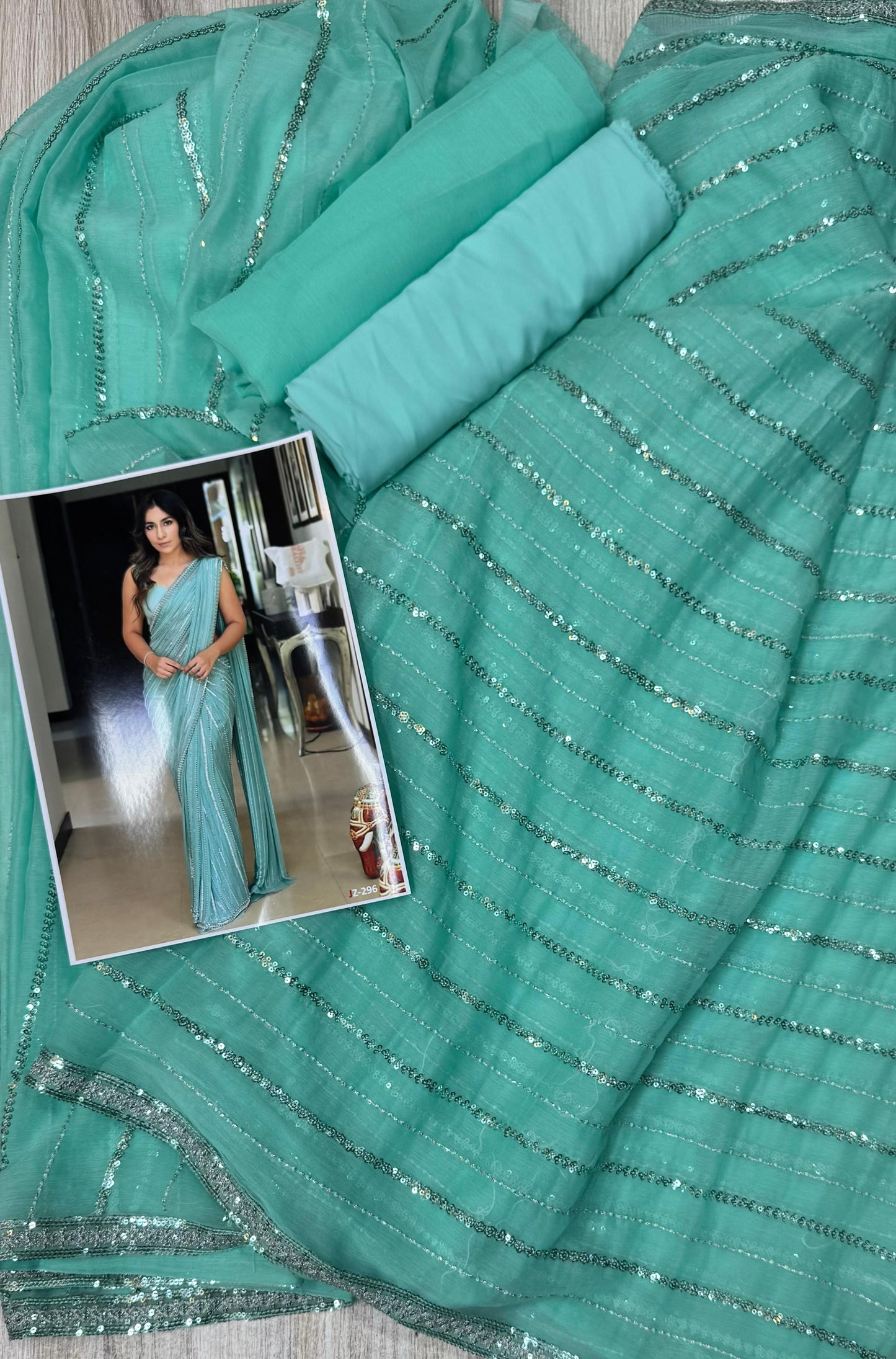 Turquoise Saree