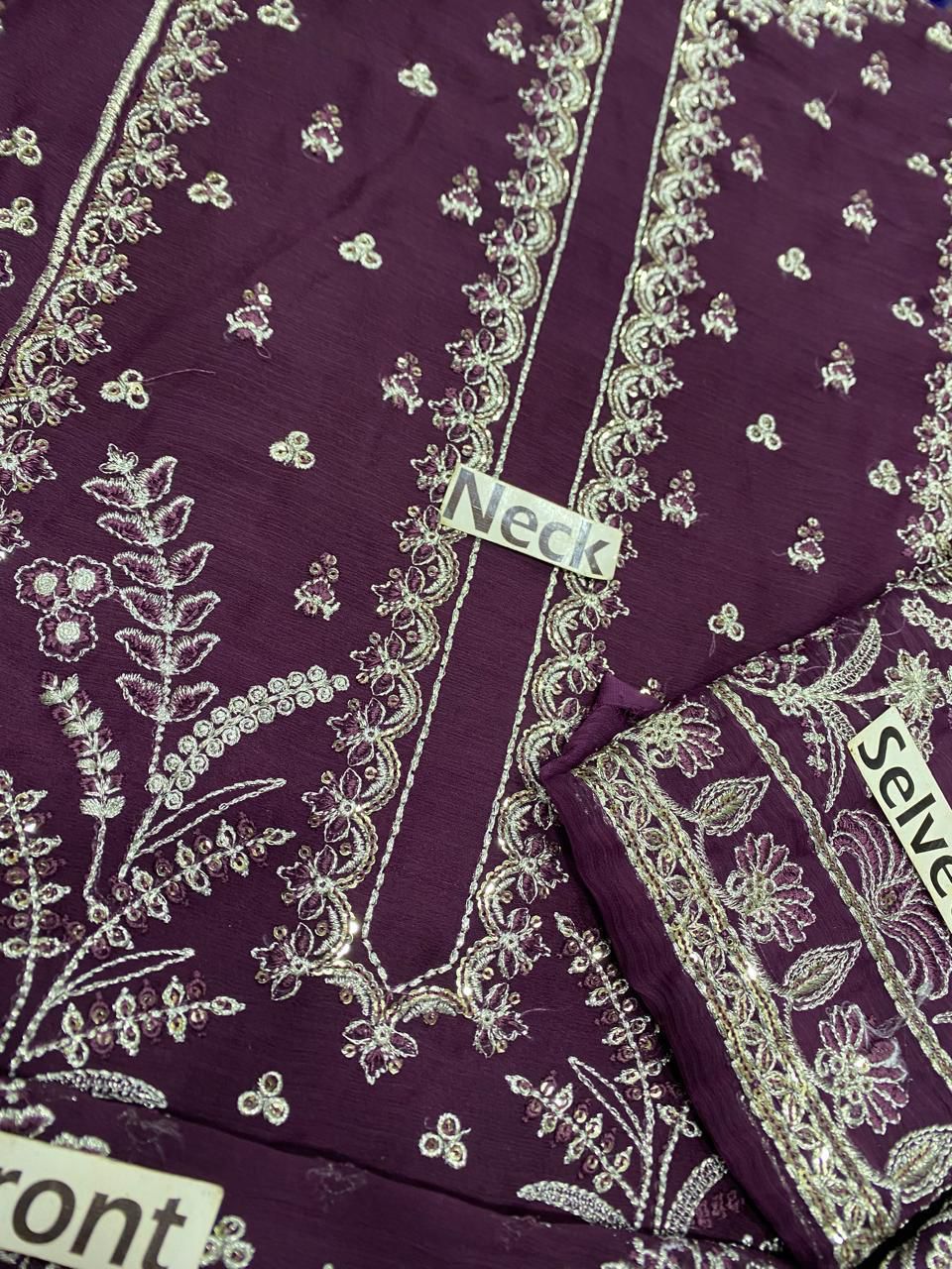 Gulal Chiffon Embroidered