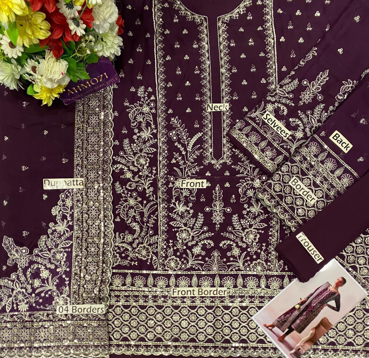 Gulal Chiffon Embroidered