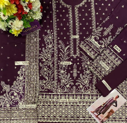 Gulal Chiffon Embroidered