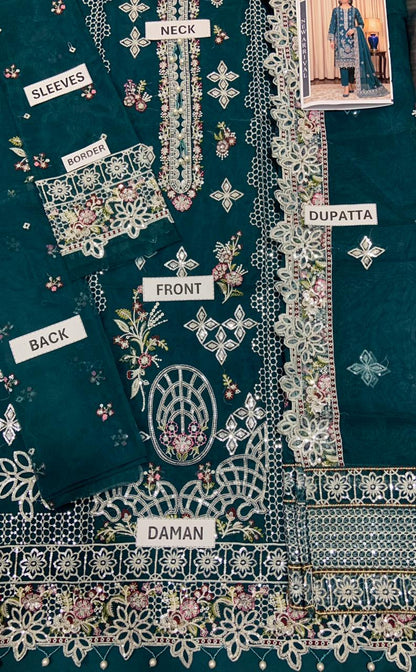 ZAREEN Organza Embroidered