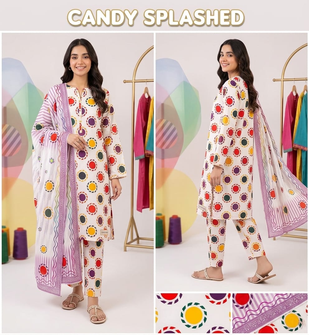 CANDY SPLASHED Lawn Printed 3 Piece Collection