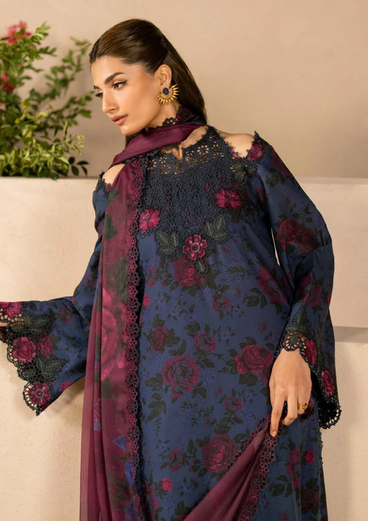 Lawn with 4 side chiffon embroidered Dupatta