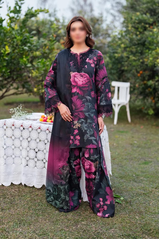 Lawn with 4 side chiffon embroidered Dupatta