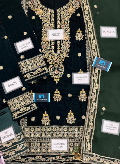 HASEENS Velvet Embroidered Winter Collection