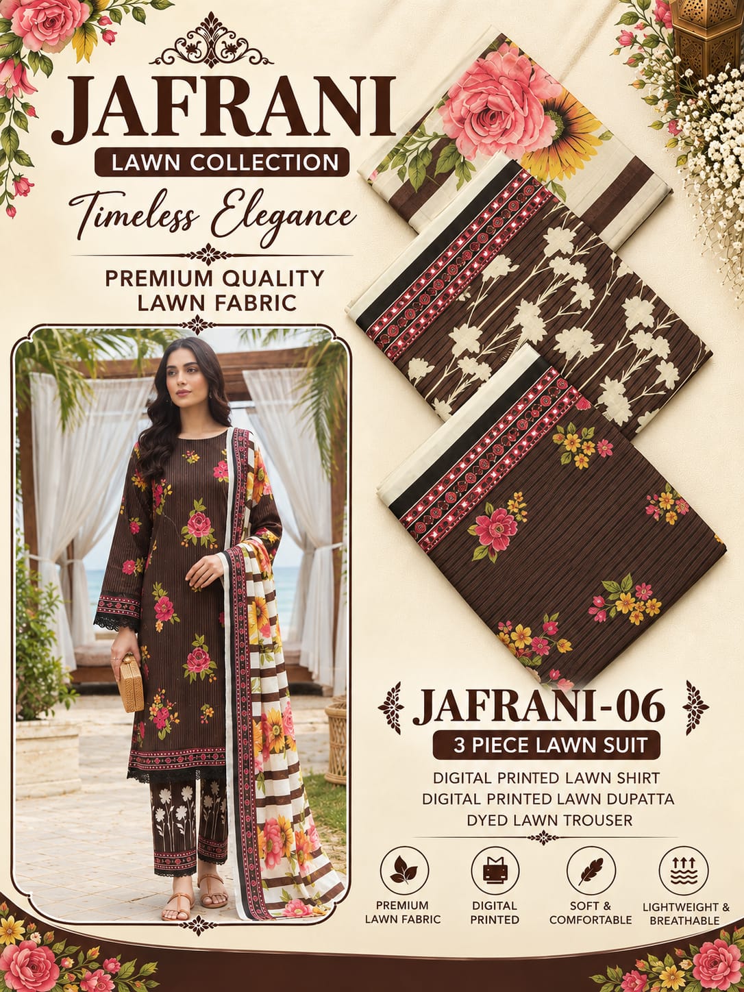 KEYSARIA 3 PCS PRINTED LAWN COLLECTION
