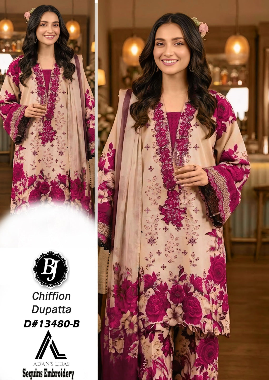 Lawn With Chiffon Dupatta