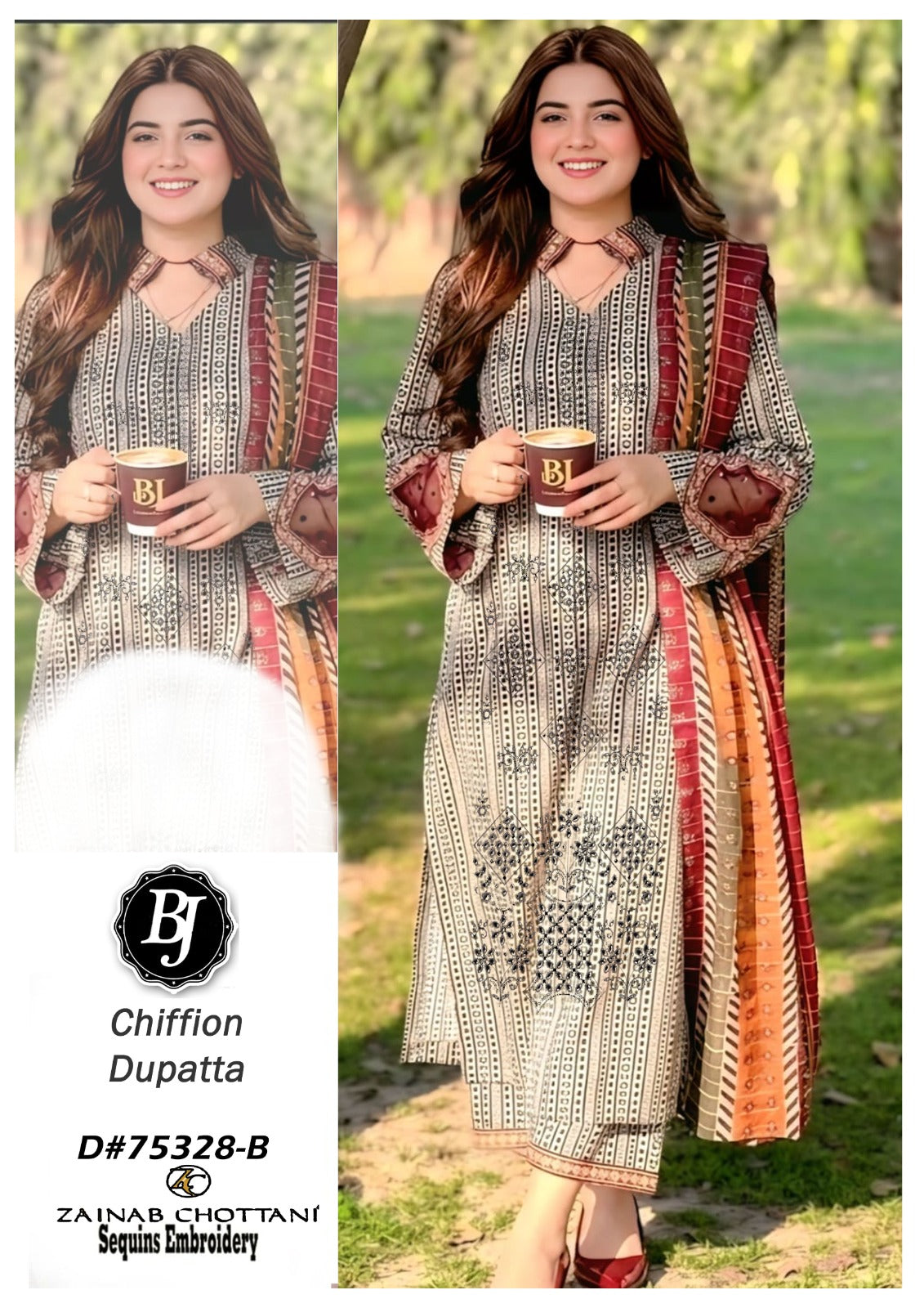 Lawn With Chiffon Dupatta