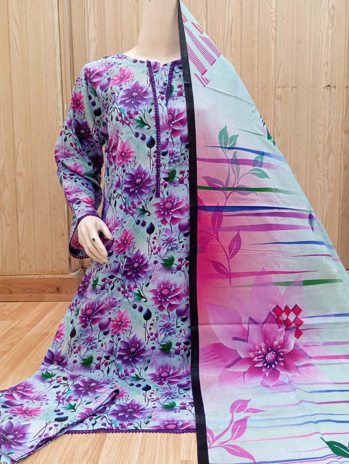 Bin Saeed 3 Pcs Suit Print