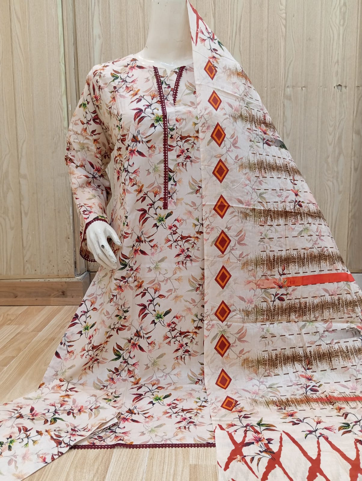 Bin Saeed 3 Pcs Suit Print