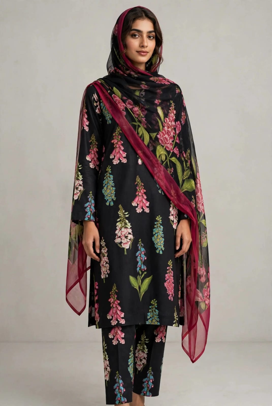 Printed Lawn With Chiffon Dupatta Collection