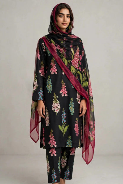 Printed Lawn With Chiffon Dupatta Collection