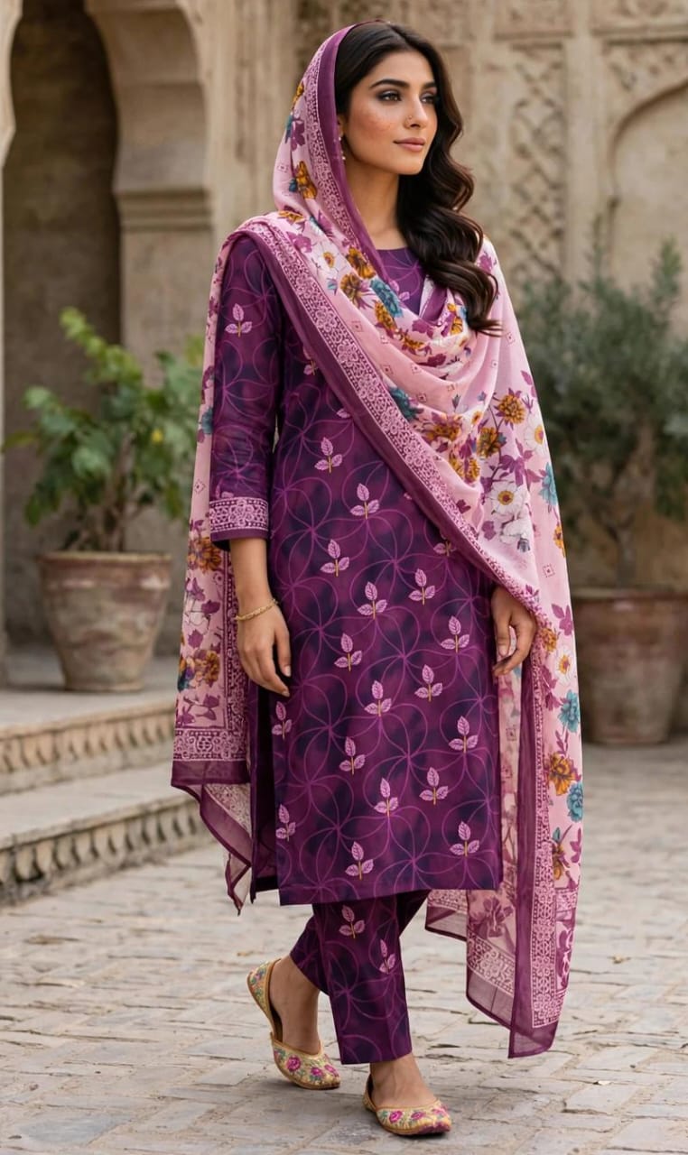 Printed Lawn With Chiffon Dupatta Collection