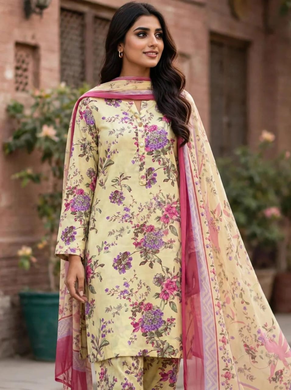 Printed Lawn With Chiffon Dupatta Collection