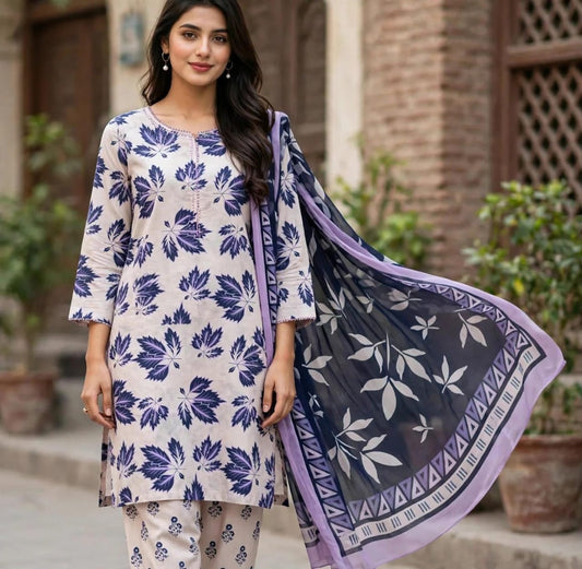 Printed Lawn With Chiffon Dupatta Collection