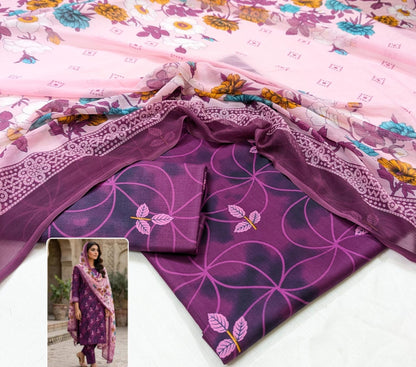 Printed Lawn With Chiffon Dupatta Collection
