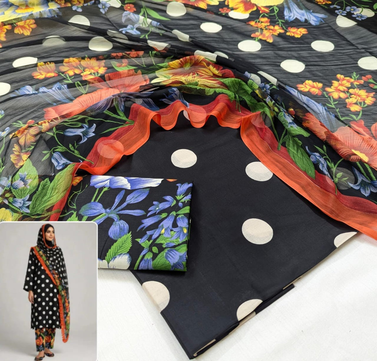 Printed Lawn With Chiffon Dupatta Collection