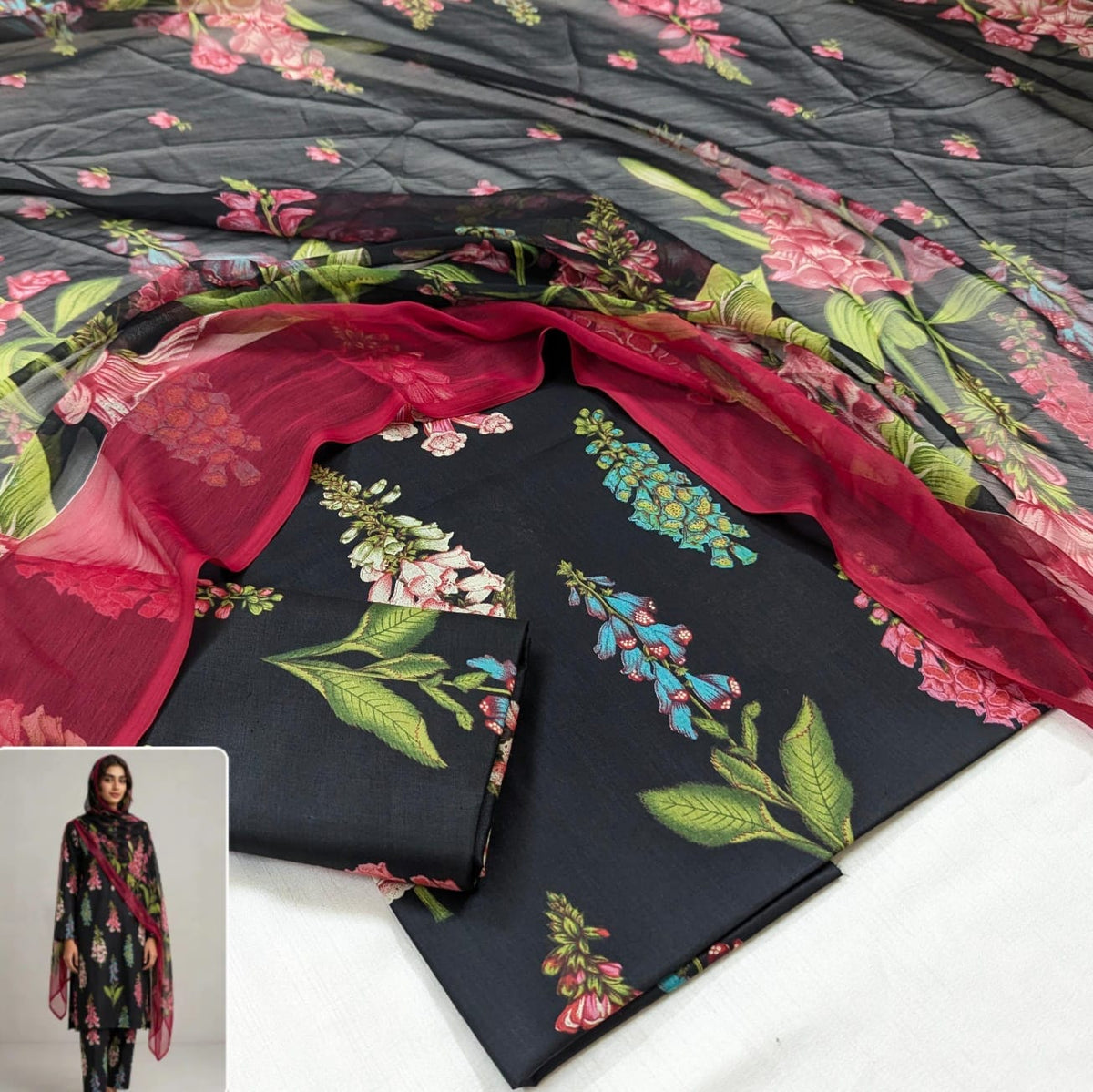 Printed Lawn With Chiffon Dupatta Collection