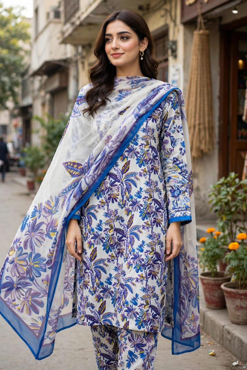 Printed Lawn With Chiffon Dupatta Collection