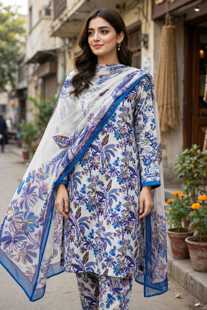 Printed Lawn With Chiffon Dupatta Collection