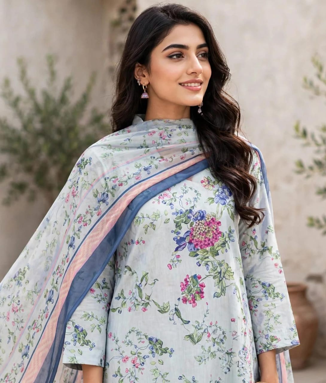 Printed Lawn With Chiffon Dupatta Collection