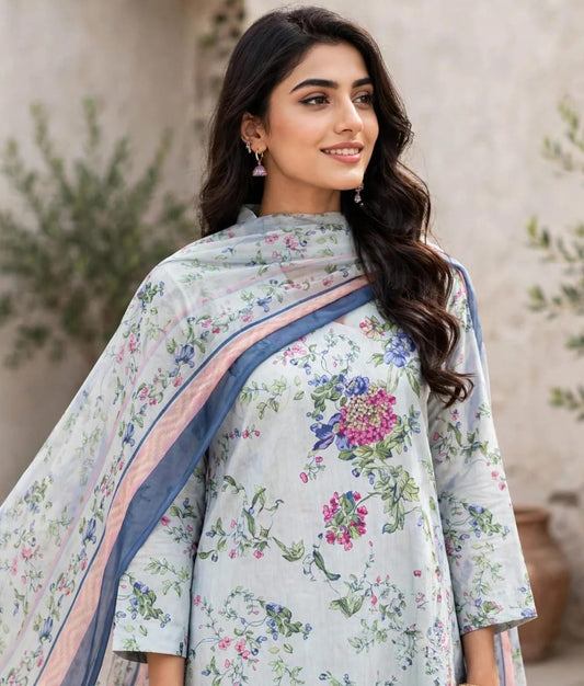 Printed Lawn With Chiffon Dupatta Collection