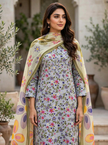 Printed Lawn With Chiffon Dupatta Collection
