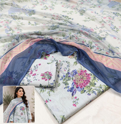 Printed Lawn With Chiffon Dupatta Collection