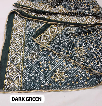 MIRROR WORK CHUNRI DUPATTA