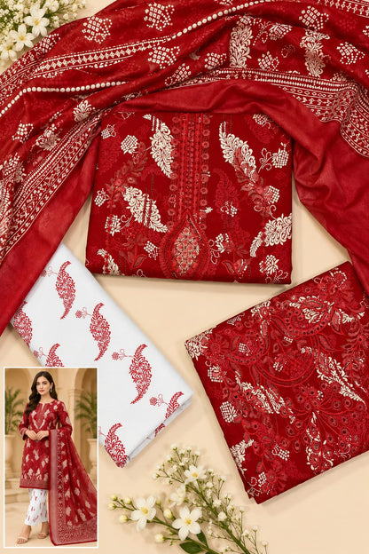 EMBROIDED LAWN 3 PCS LAWN PRINT