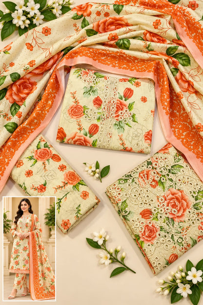 EMBROIDED LAWN 3 PCS LAWN PRINT