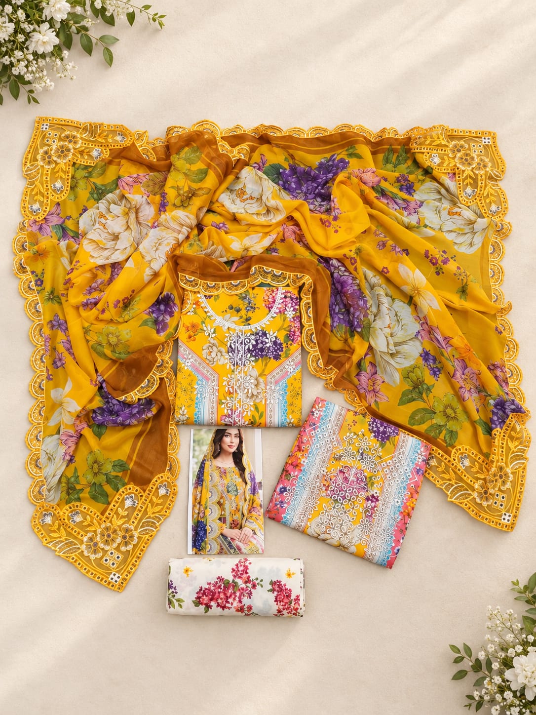 EMBROIDERED LAWN WITH EMBROIDERED CHIFFON DUPATTA