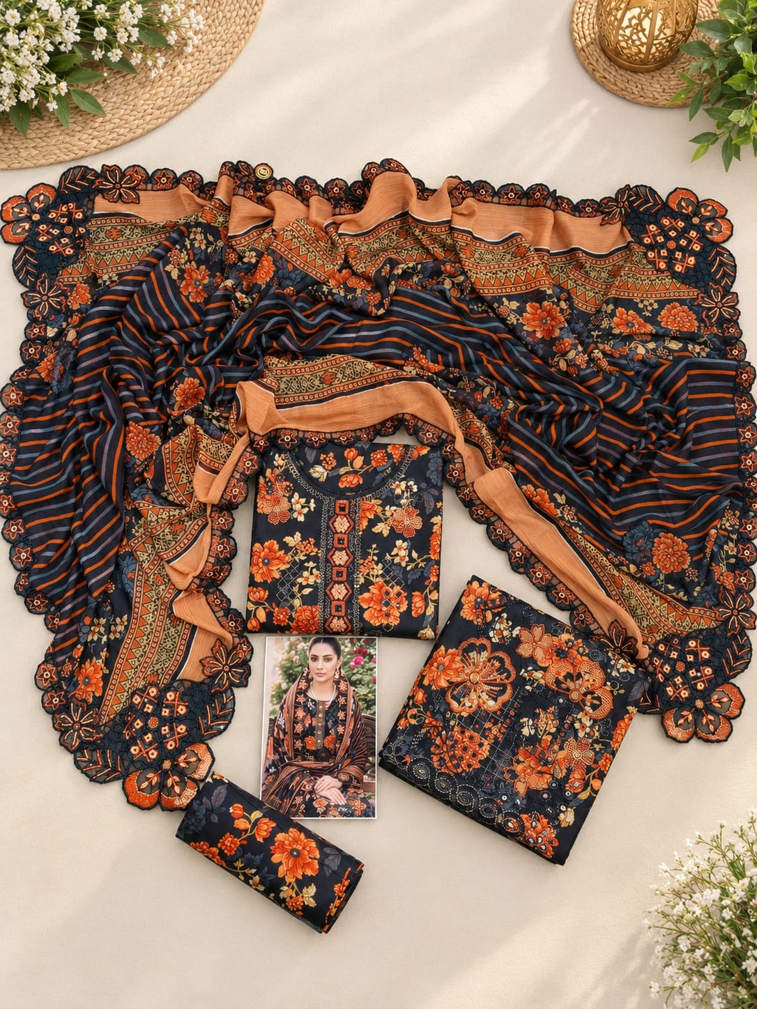 EMBROIDERED LAWN WITH EMBROIDERED CHIFFON DUPATTA