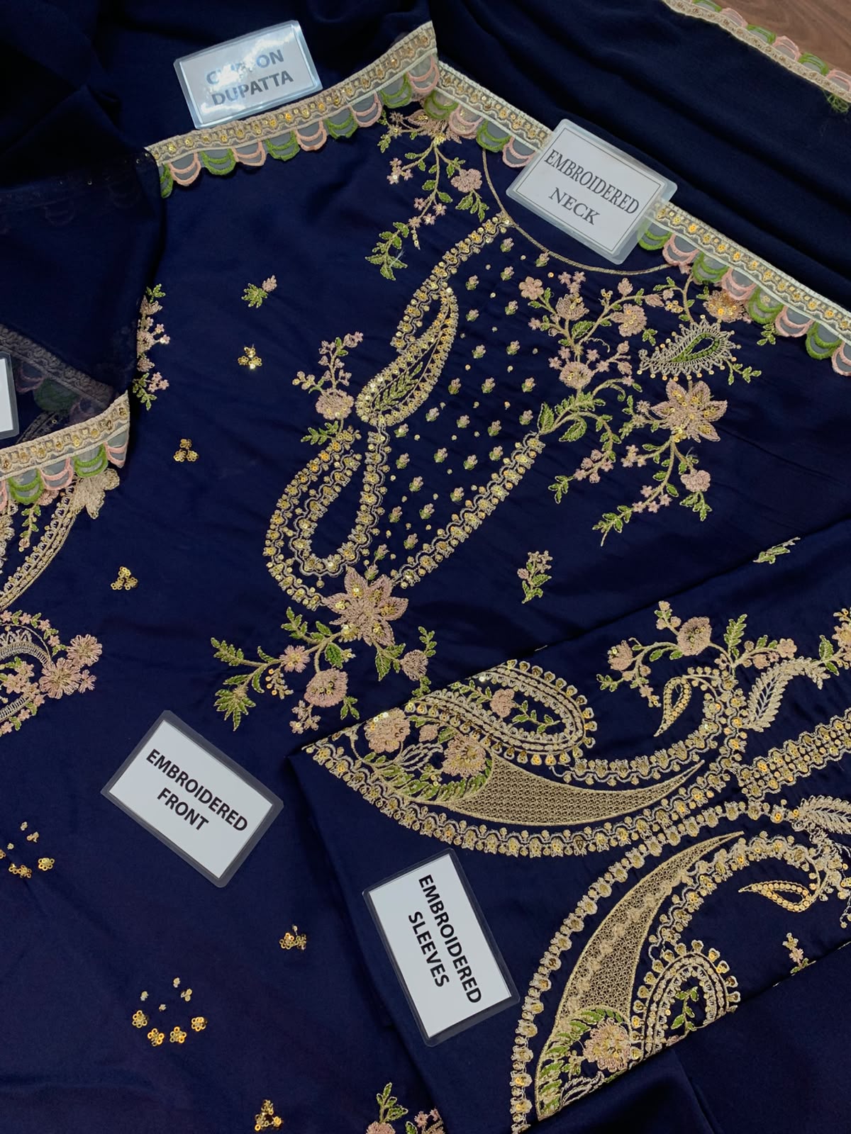 ETHNIC 3 PCS SILK KAFTAAN