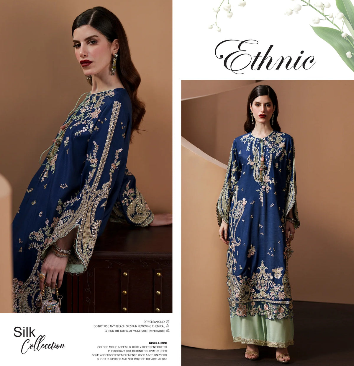 ETHNIC 3 PCS SILK KAFTAAN