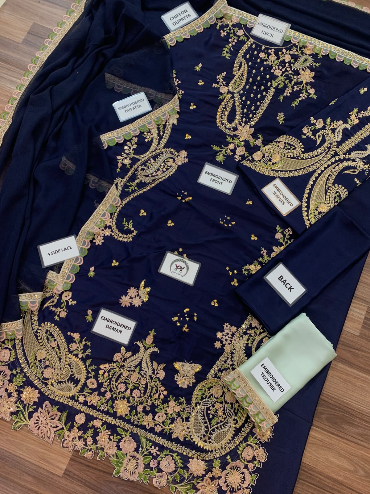 ETHNIC 3 PCS SILK KAFTAAN