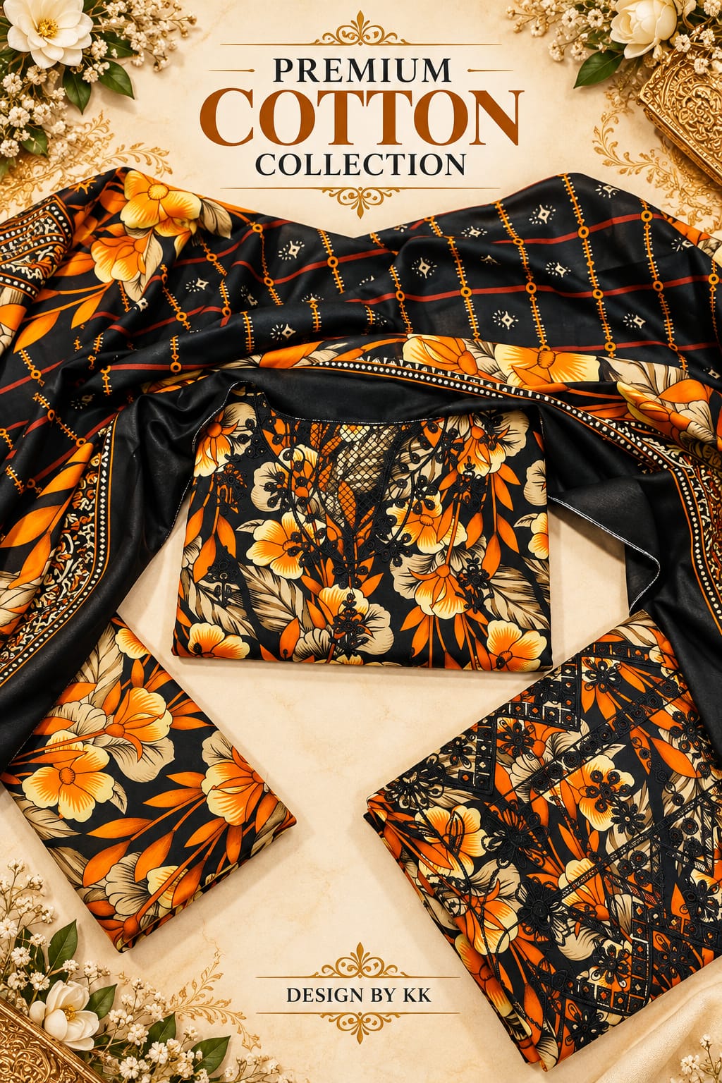 EMBROIDED COTTON 3 PCS LAWN