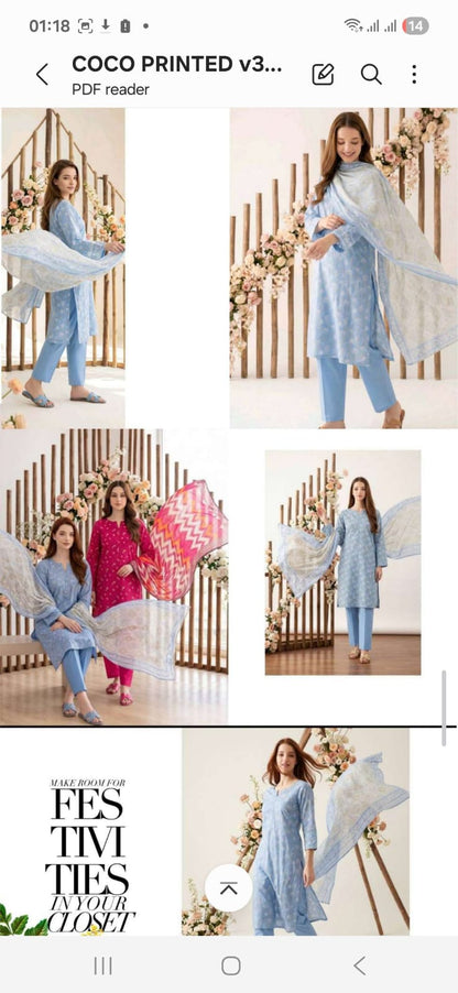 COCO DIGITAL PRINTED 3 PC LAWN