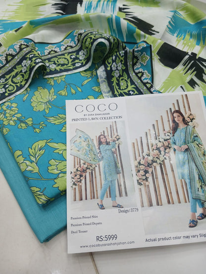 COCO DIGITAL PRINTED 3 PC LAWN