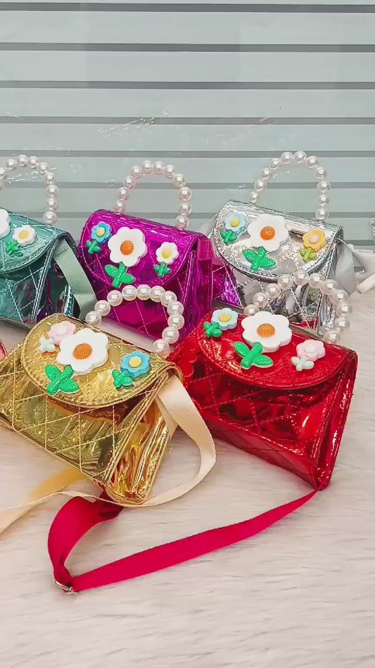 Disney Shinny Flowers Small Bags For Girls